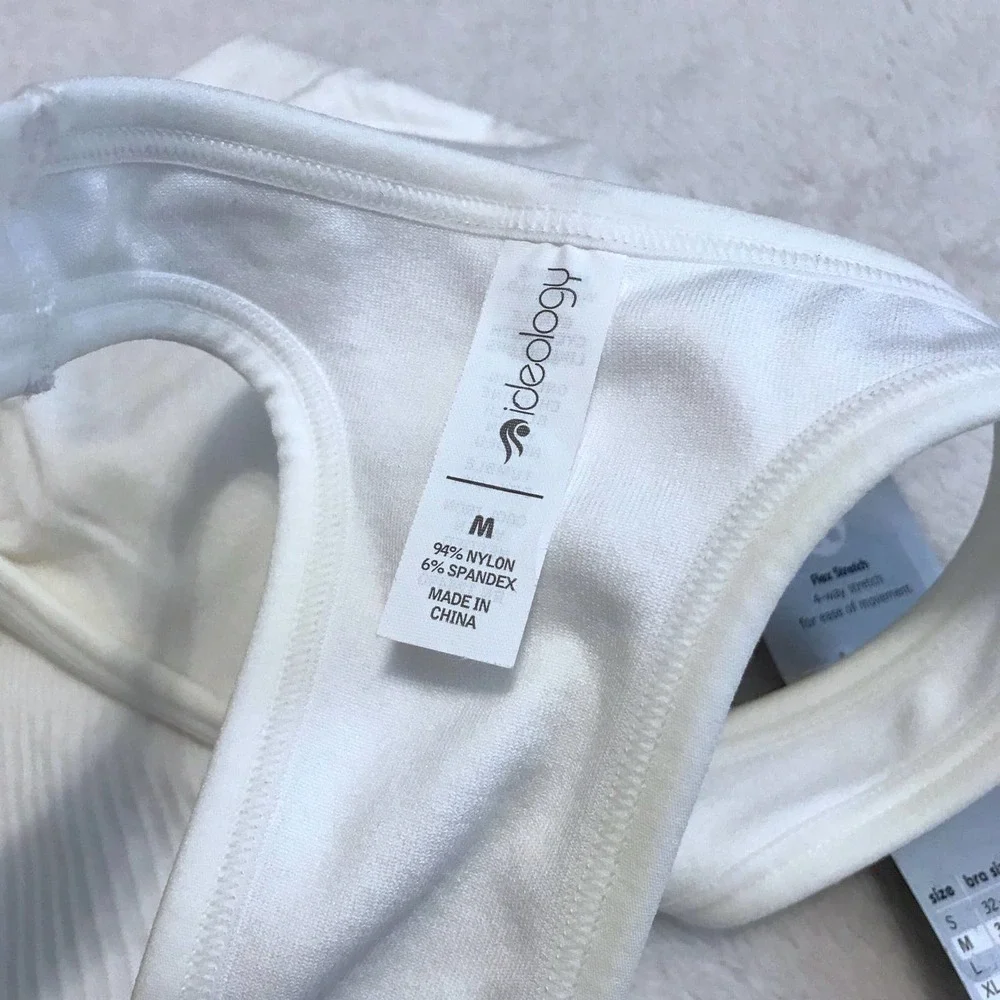 Ideology NWT White Performance Sports Bra Women M